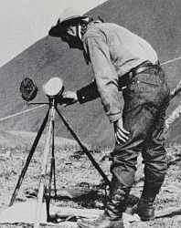 Closeup of heliograph in use